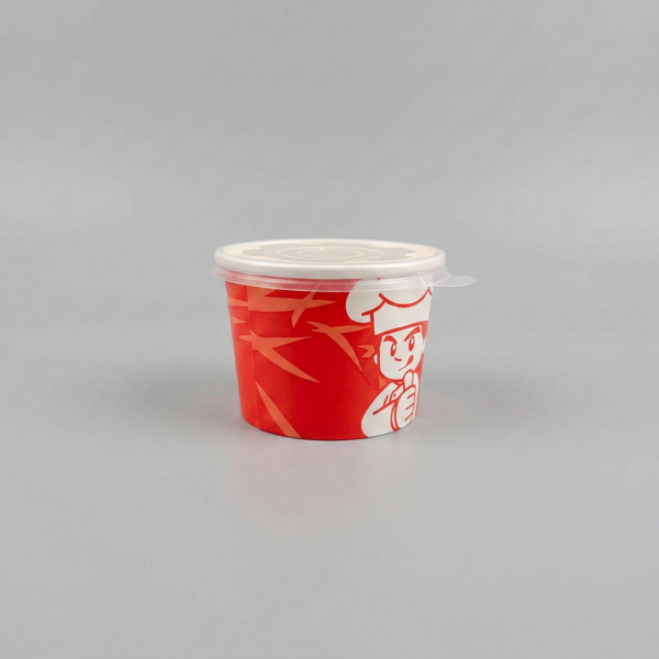 Dragon Print Food TUB with Plastic Lid - 8oz (500sets)