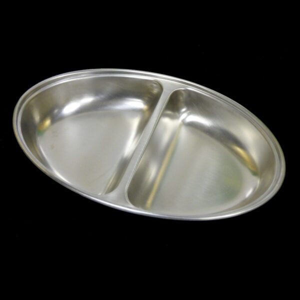 10" Stainless Steel 2 Section Oval Serving Dish