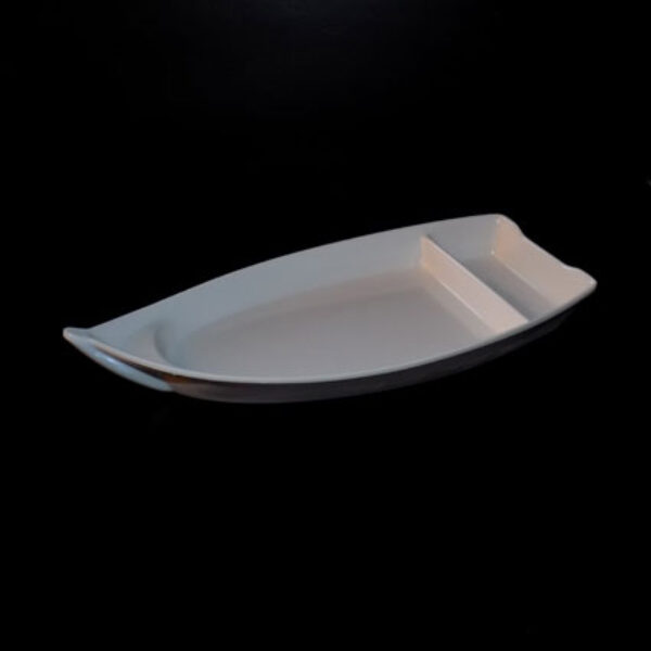 25.5cm / 10" White Plastic Sushi Boat
