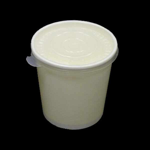 16oz White Heavy Duty Paper Container with Plastic Lid - (500pcs)