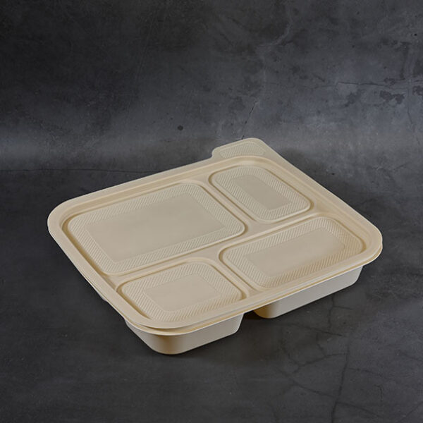 4 Compartment biodegradable food container