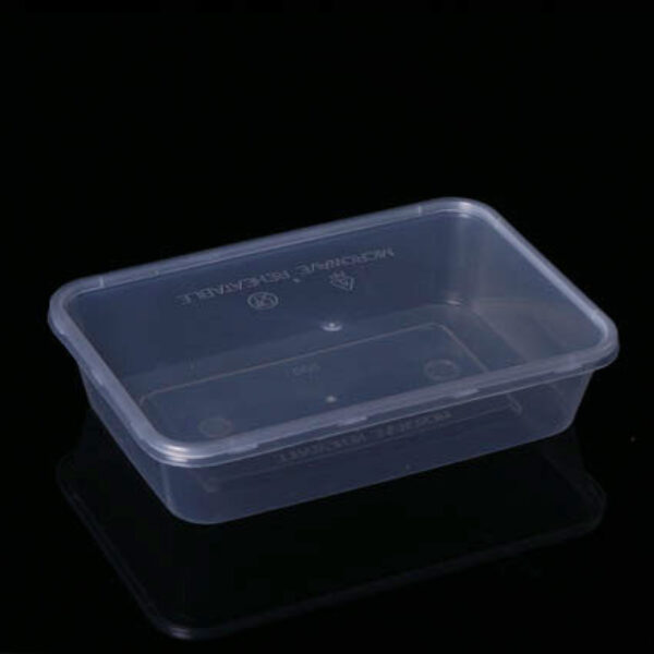 500cc Rectangular plastic food container (250sets)