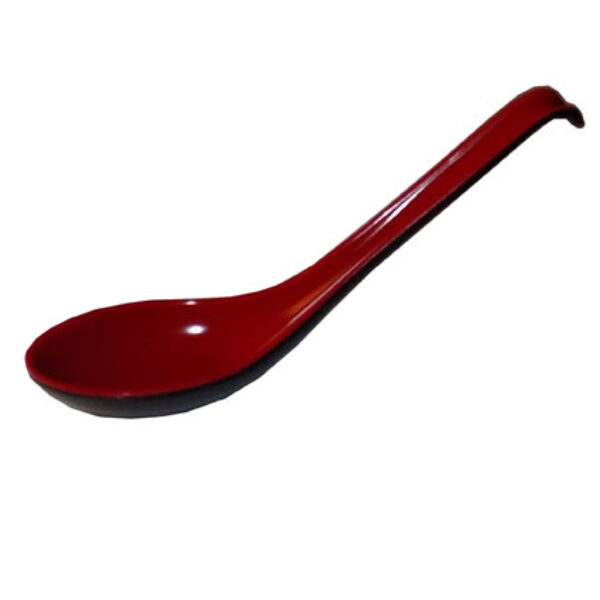 15.9cm / 6.25" Red/Black Plastic Soup Spoon (10pcs) @ £0.79 + vat each