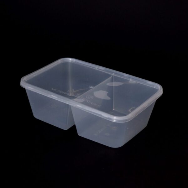 750cc Rectangular Food Container 2 Section