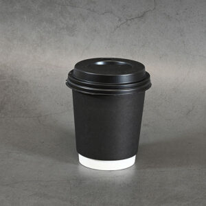 Black Double Wall Disposable Coffee Cup ( Lids sold Separately ) - 8oz, 500pcs