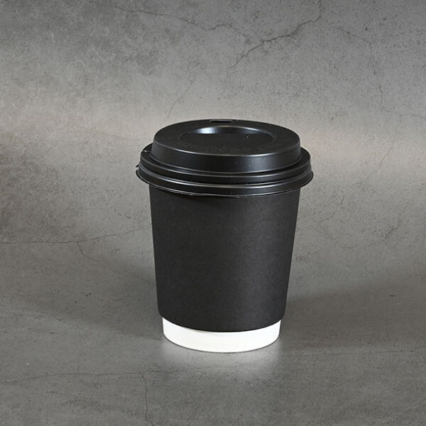 Black Double Wall Disposable Coffee Cup