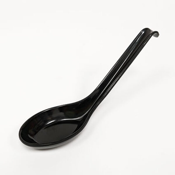 Black Plastic Soup Spoon with Hook End (12pcs) @ £0.82 + vat each
