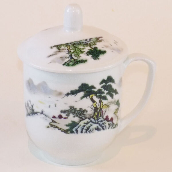 Ceramic Mug with Lid - Scenery