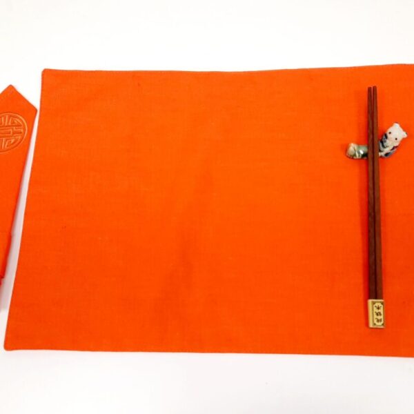 Deluxe Placemat Set for One, with Panda Chopstick Stand