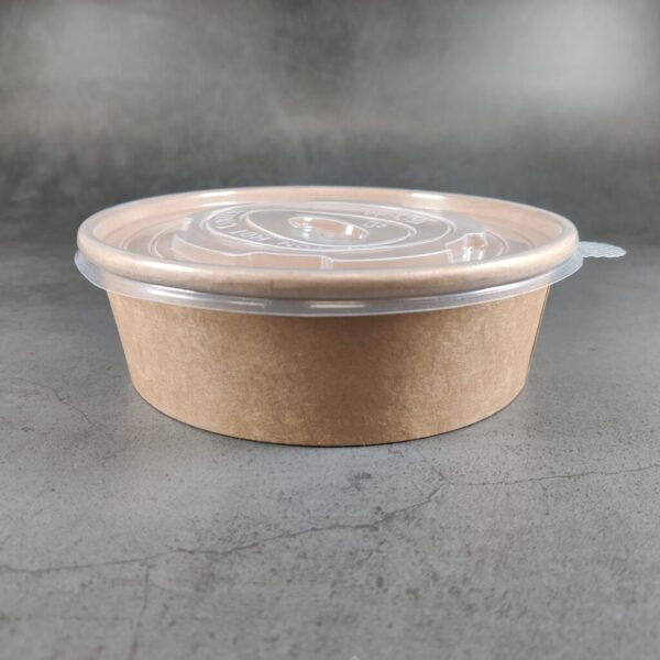 Kraft Paper Food Bowls (500cc) with lids