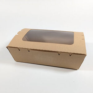 Kraft Paper Takeaway Container with Window (700cc) (200 sets)