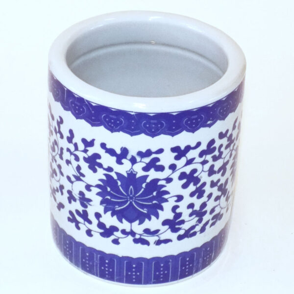 Large Ceramic Pen Holder - Blue Pattern