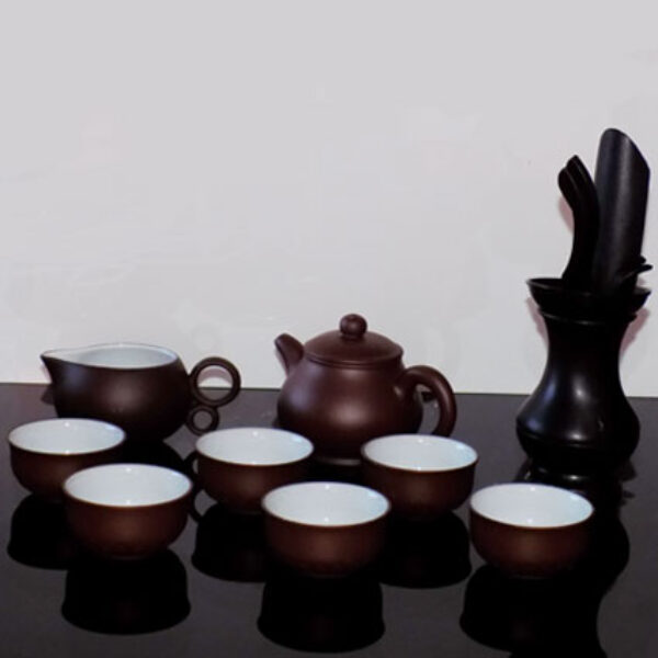Mini Tea Set - Brown Clay Ceramic