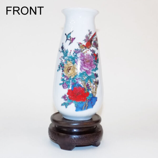 Mini White Vase (Colourful Birds and Flowers)