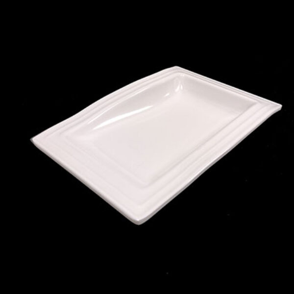 20.3cm / 8" White Plastic Rectangular Plate