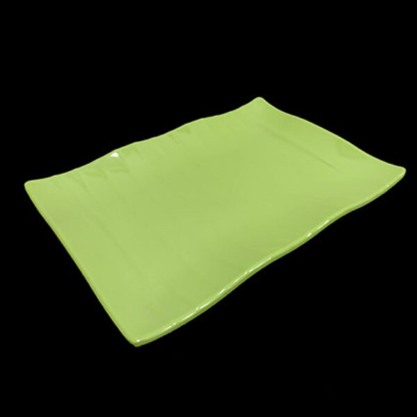 40.6cm /16" Green Plastic Rectangular Ribbed Pattern Plate