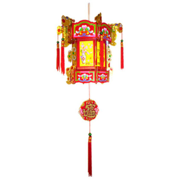 Red & Gold Paper Palace Lantern (28") (Pair)