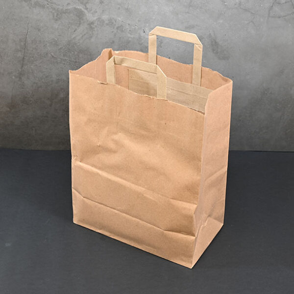 Brown Kraft Paper Takeaway Carrier Bags (L) (500pcs) @ 7.5p each