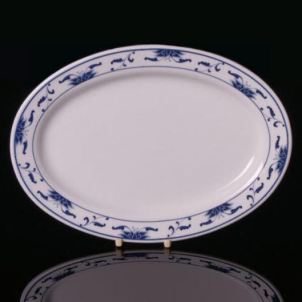 Cameo Blue Oval Rimmed Plate (21cm / 8.25") (12pcs) @ £3.98 + vat each