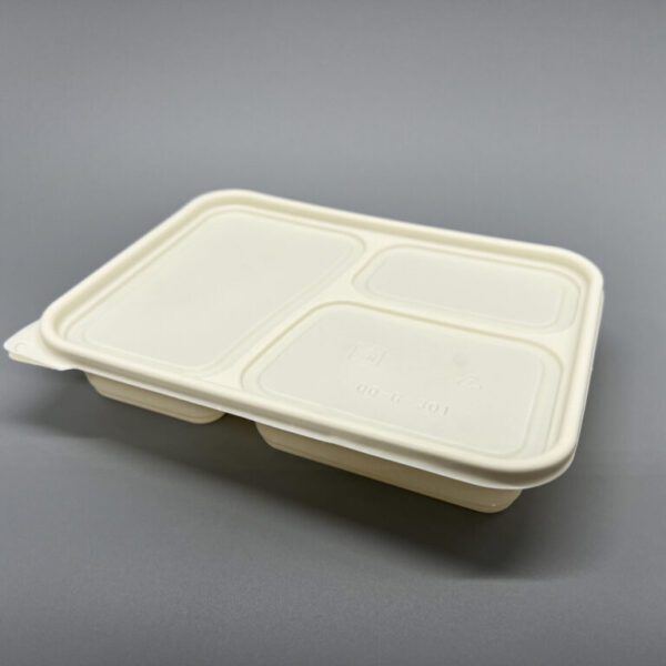 900ml 3 Compartment (Cornstarch) Food Container (160sets)