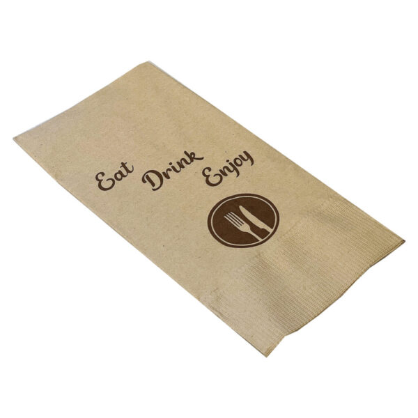 33cm 'Enjoy' Kraft Napkins (8 Fold) (2000pcs)