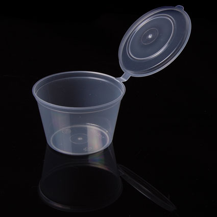 100ml (4oz) Sauce Cup with Lid Attached (500pcs) - Image 2
