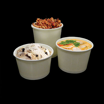 16oz White Heavy Duty Paper Container with Plastic Lid - (500pcs) - Image 3