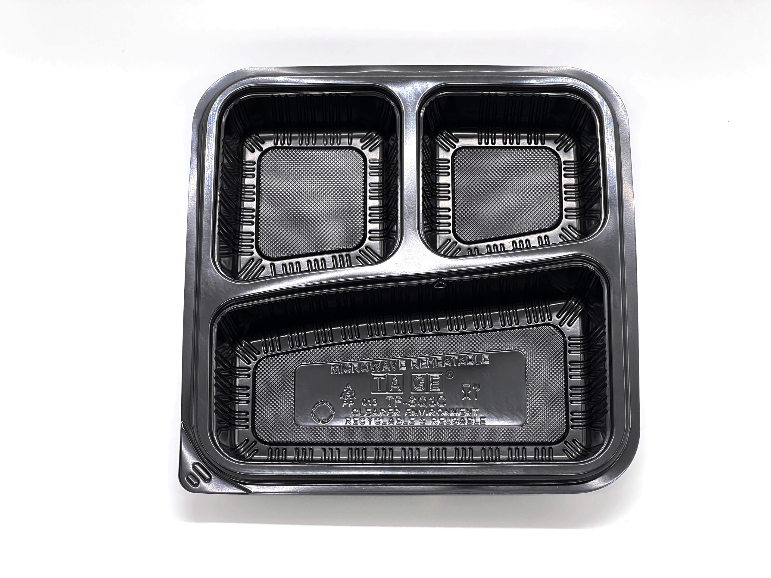 930ml Black 3 Compartment Square Food Container (480ML/240ML/210ML) (200 sets) - Image 5