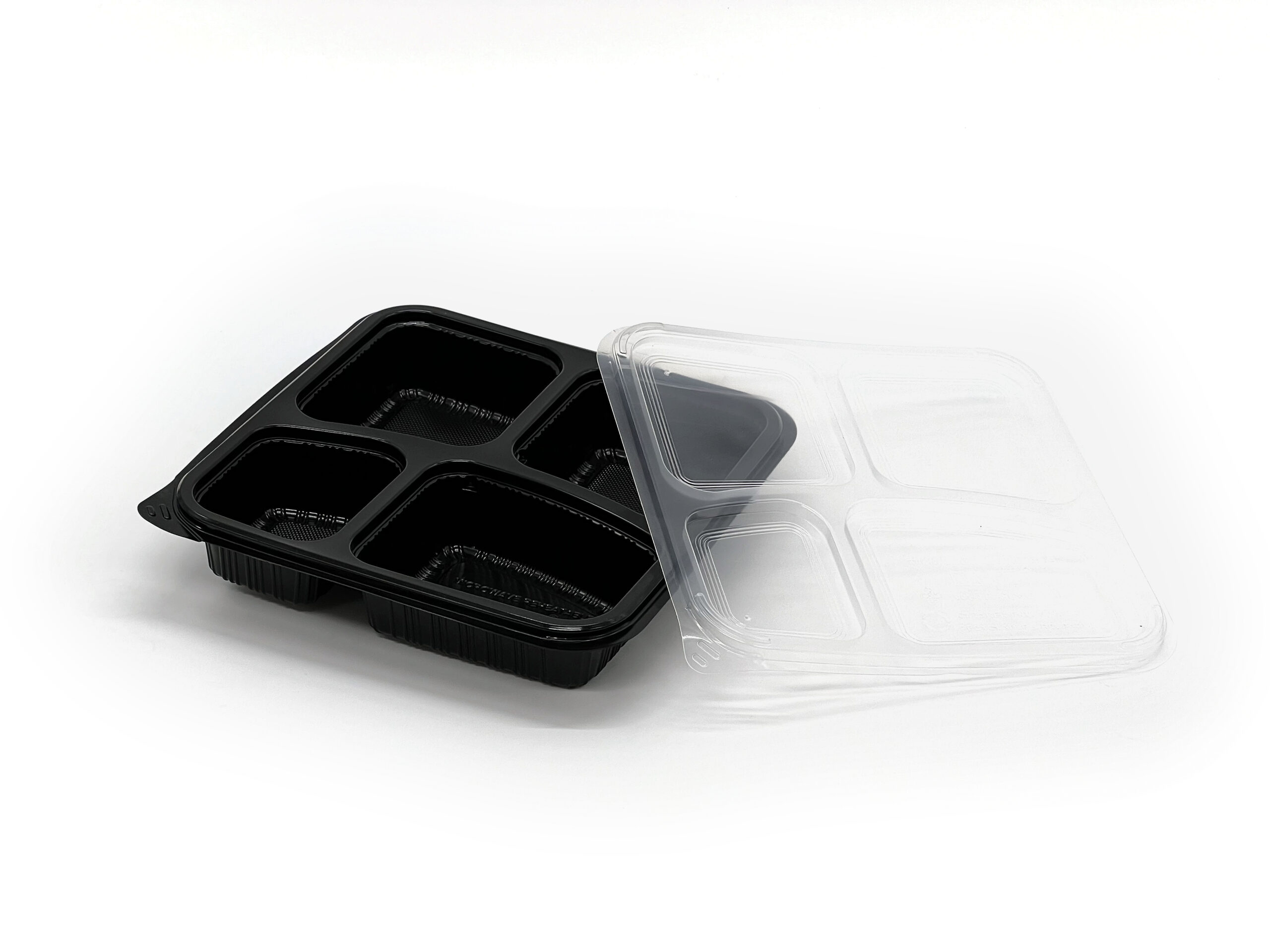 995ml Black 4 Compartment Square Food Container (140ML/250ML/245ML/245ML) (200 sets) - Image 4
