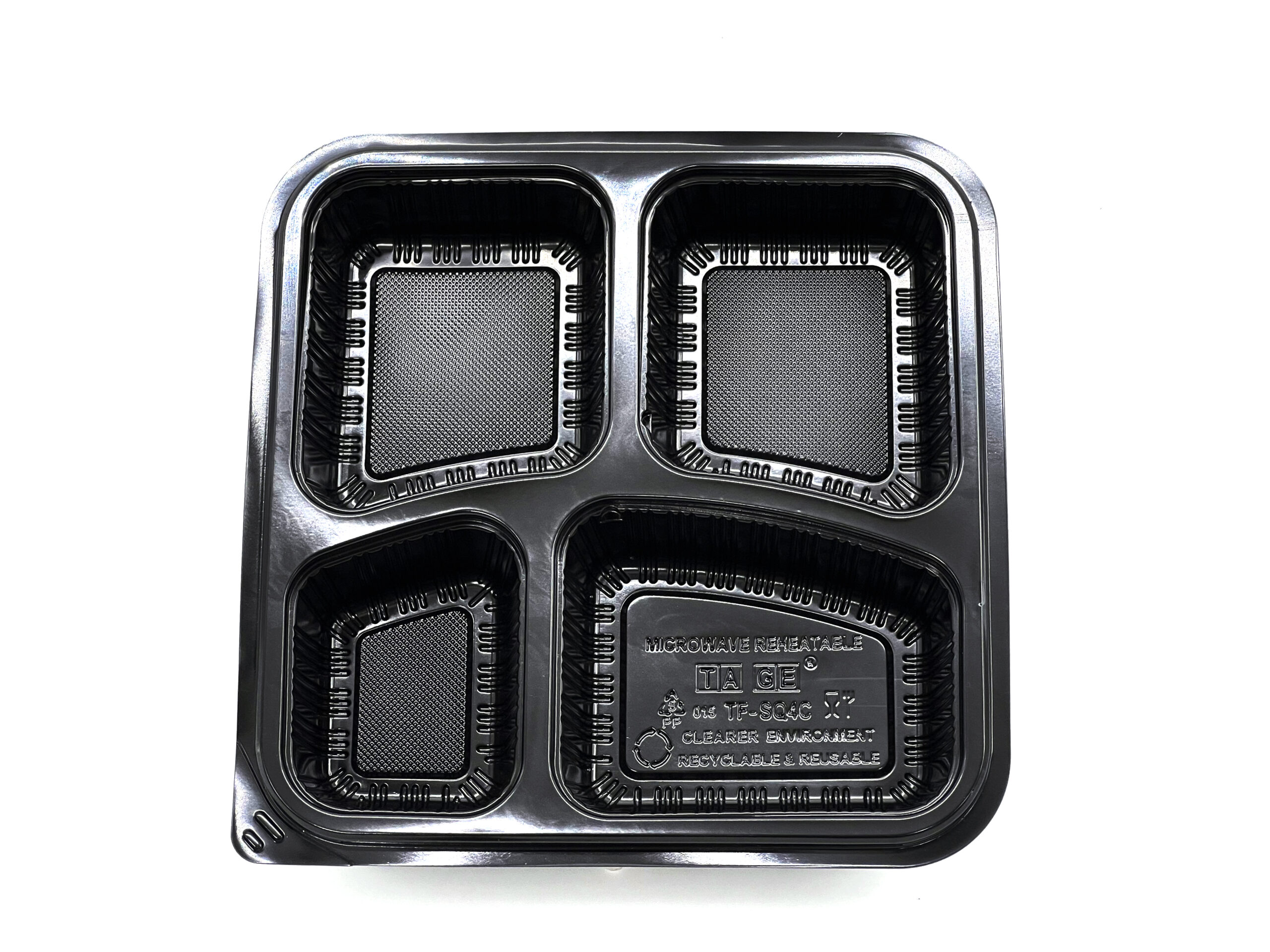 995ml Black 4 Compartment Square Food Container (140ML/250ML/245ML/245ML) (200 sets) - Image 5