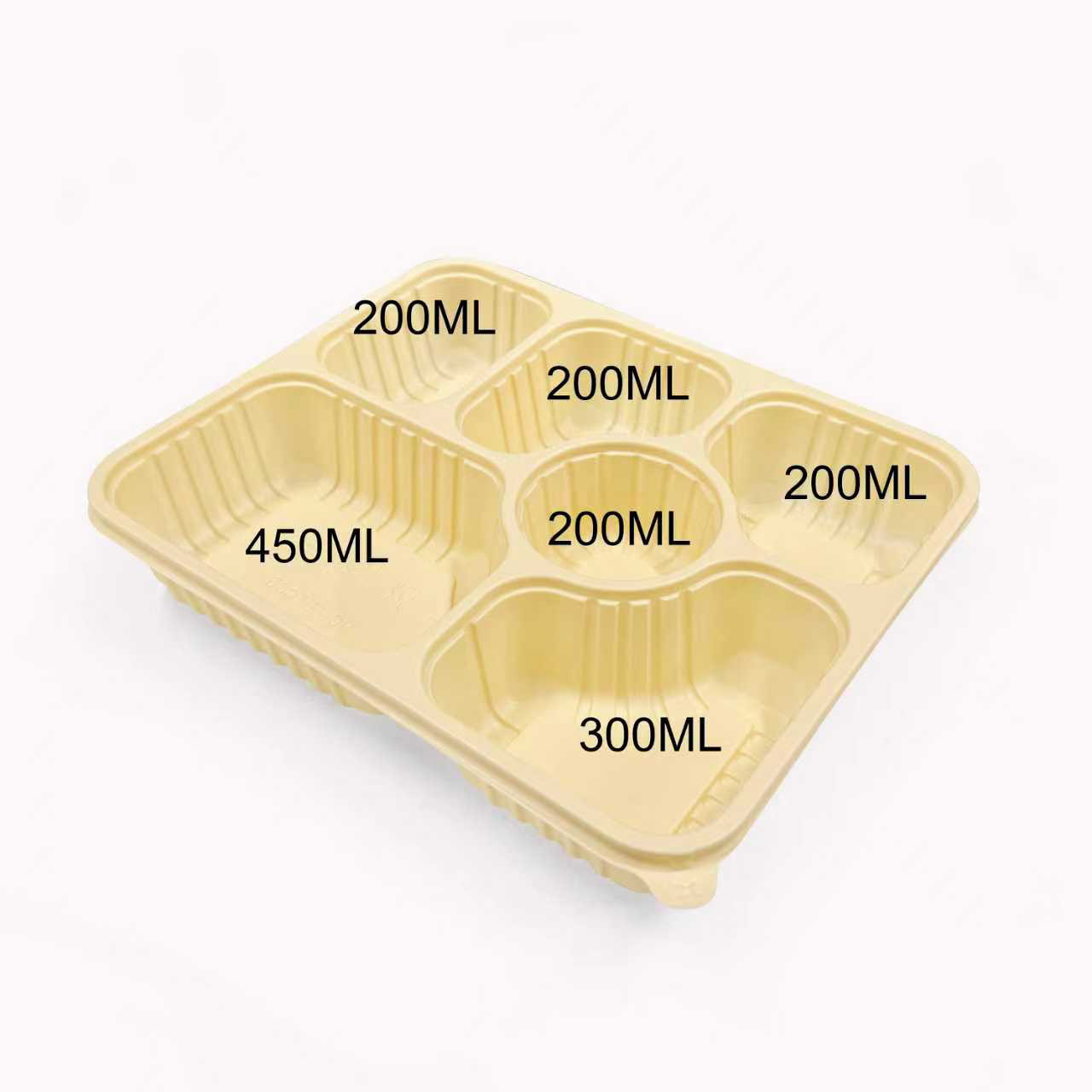 6 Compartment biodegradable food container, 100sets - Image 7