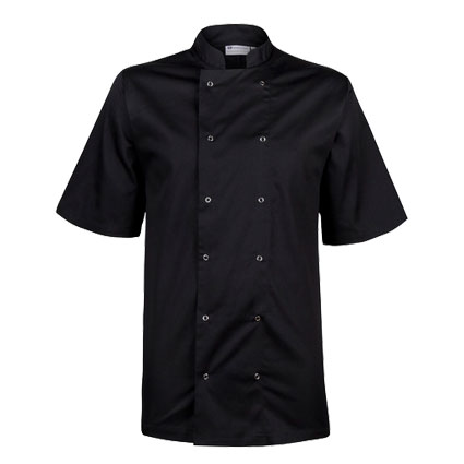 Black Chefs Short Sleeve Jacket