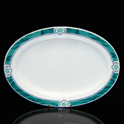 Cameo Green Oval Plate (30.5cm / 12") (2pcs) @ ?8.00 + vat each