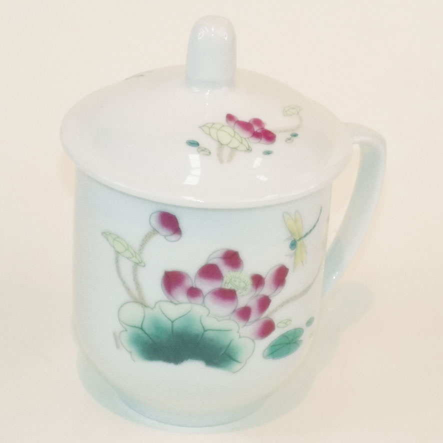 Ceramic Mug with Lid - Dragon Fly
