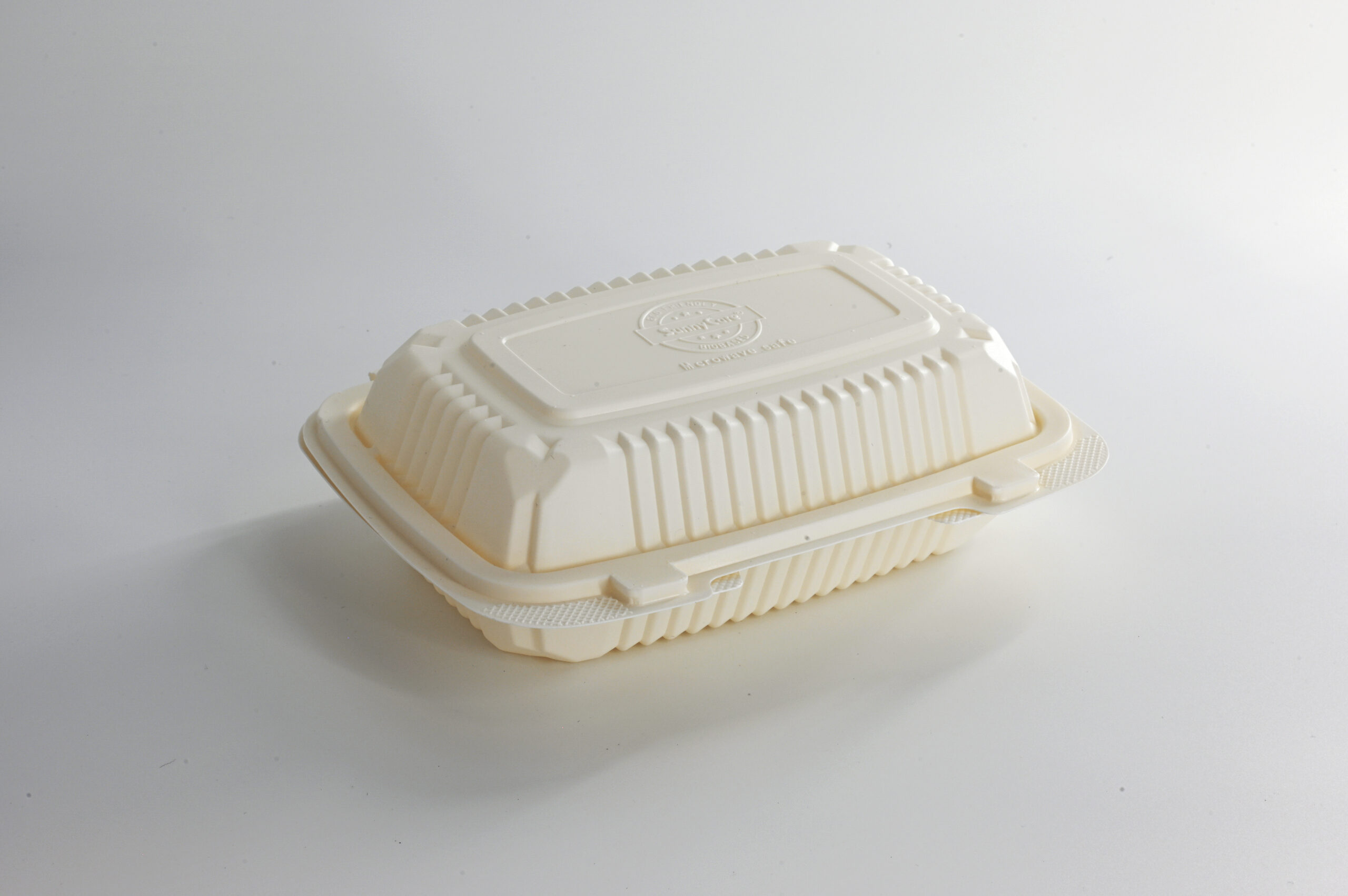 (BIO-D) Corn Starch Clamshell Container 1000ml, 200pcs/ctn