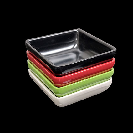 7cm / 2.75" Black Plastic Square Sauce Dish (10pcs) @ ?0.80 + vat each - Image 3