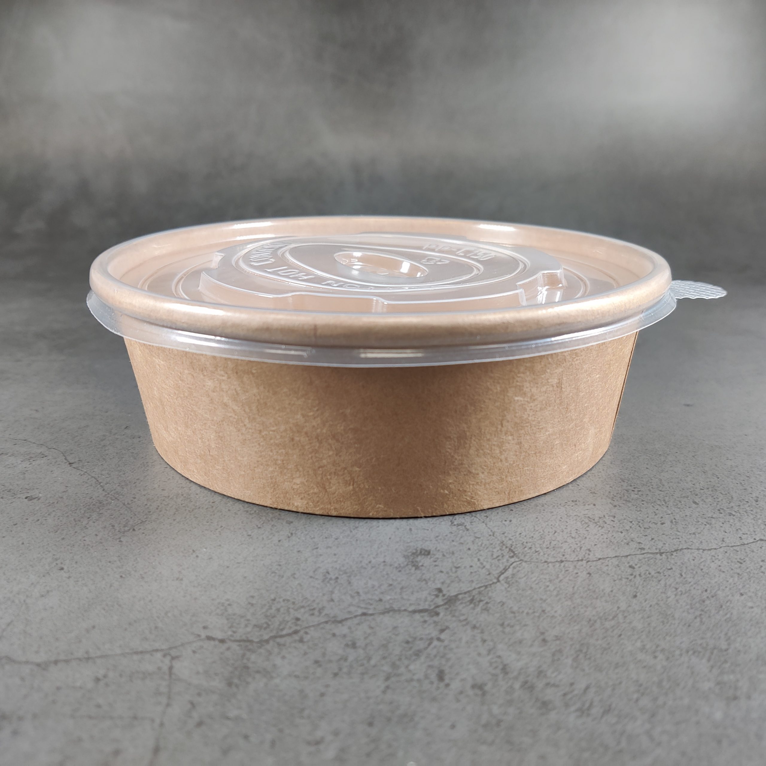 Kraft Paper Food Bowls (500cc) with lids (300 sets)