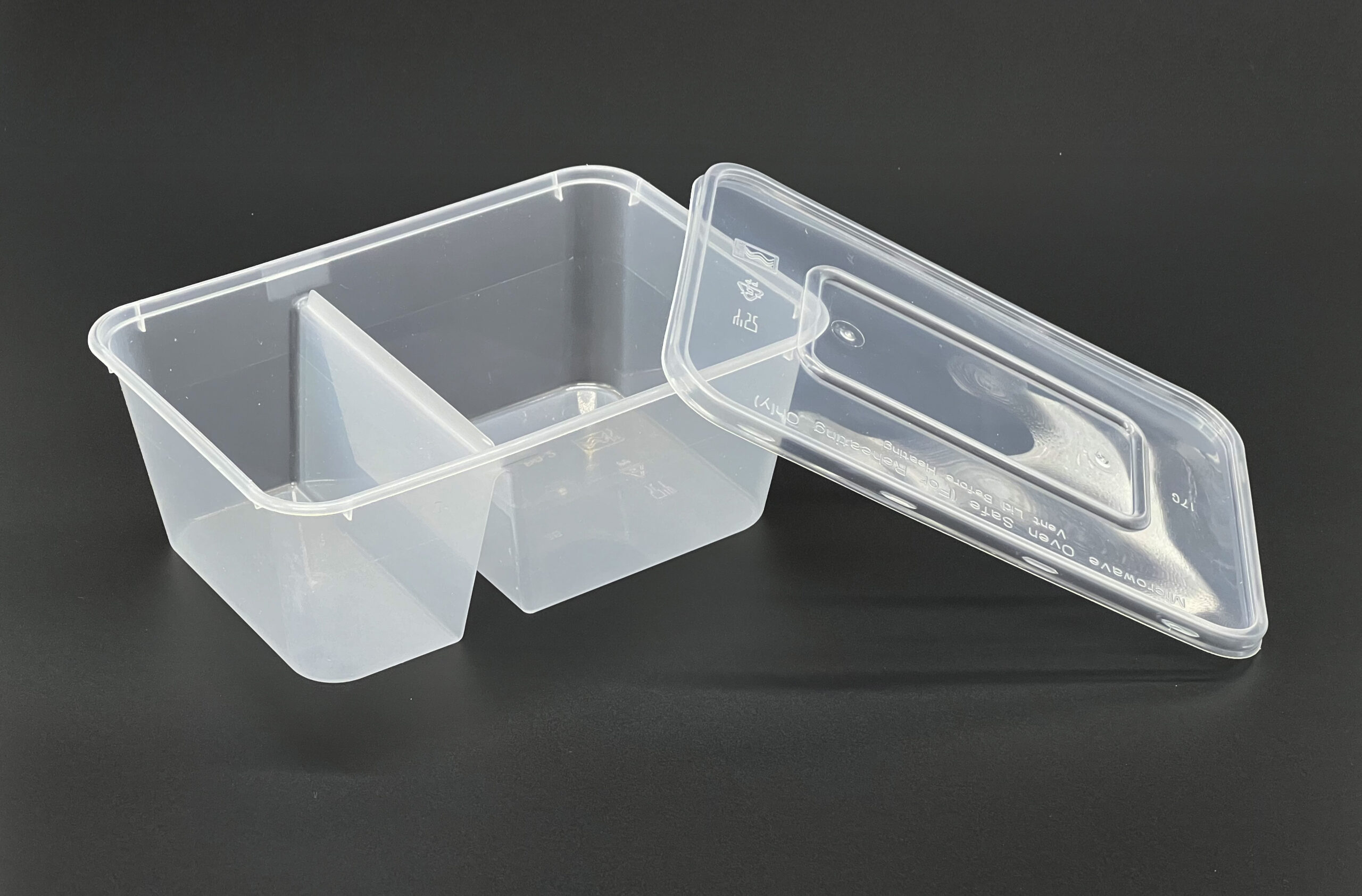 1000cc Rectangular Food Container 2 Section (700/300) Clear, 250 sets - Image 5