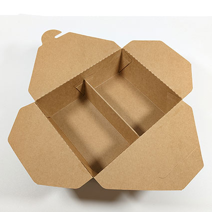 2 Compartment Kraft Paper Takeaway Food Container (1000ml) (200 sets) - Image 3