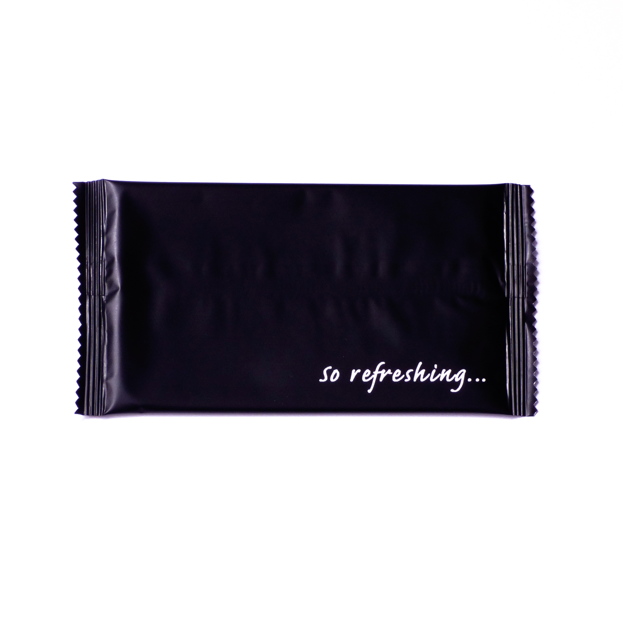 Matt Black Foil Flat Pack Wet Towel (1000pcs)