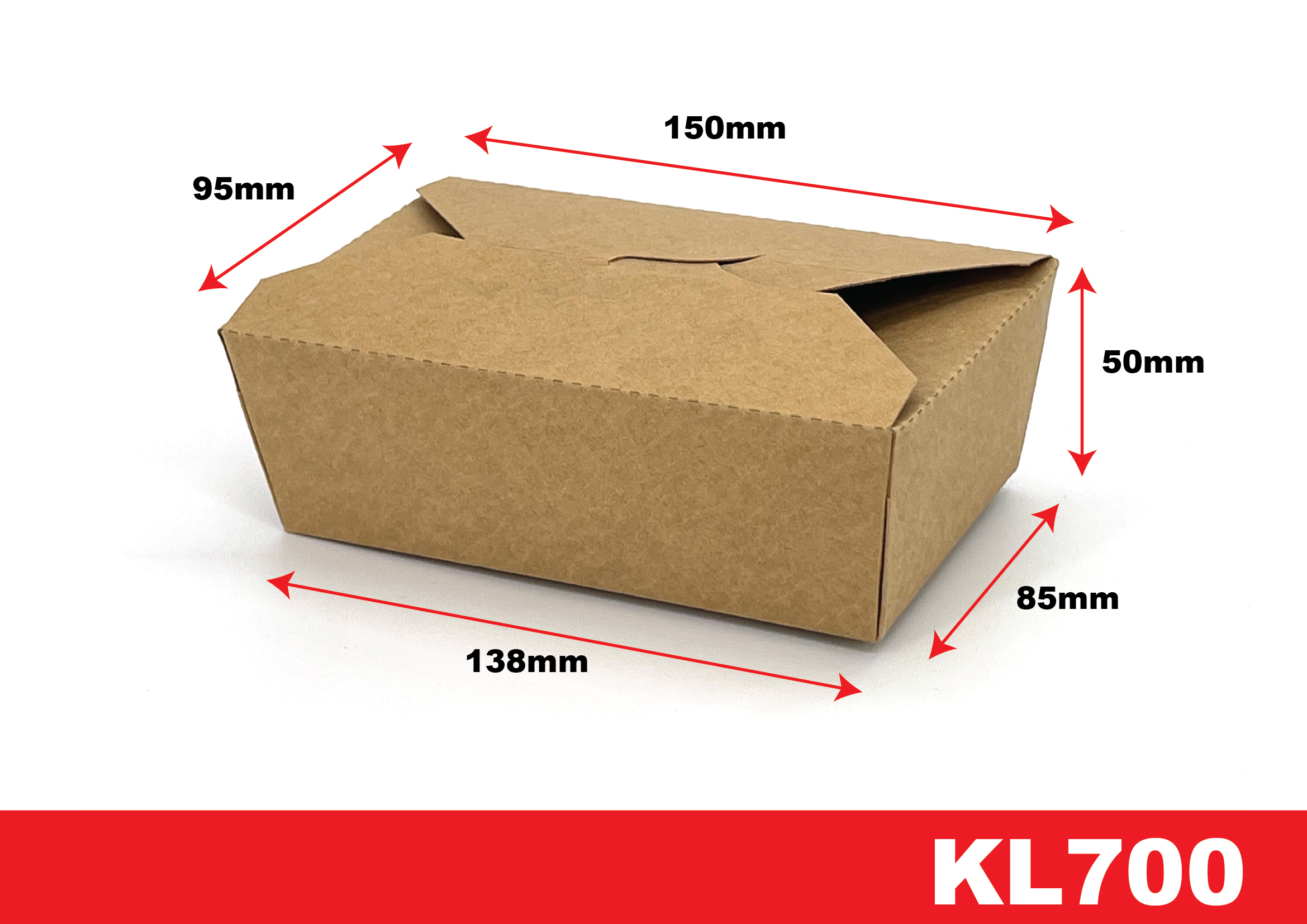 Kraft Paper Takeaway Food Container (700ml) (200 sets) - Image 4