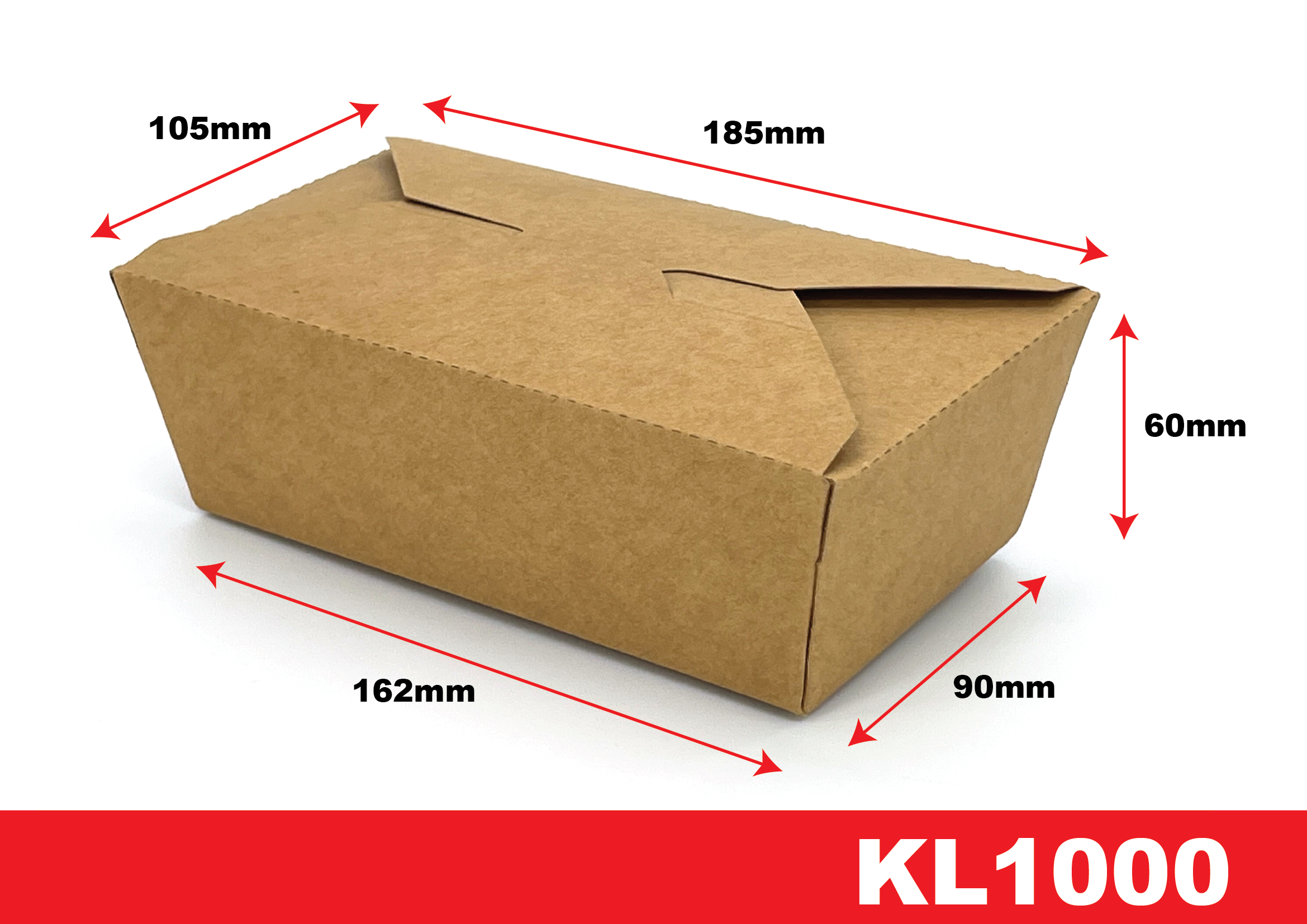 Kraft Paper Takeaway Food Container 1000ml (200pcs/ctn) - Image 3
