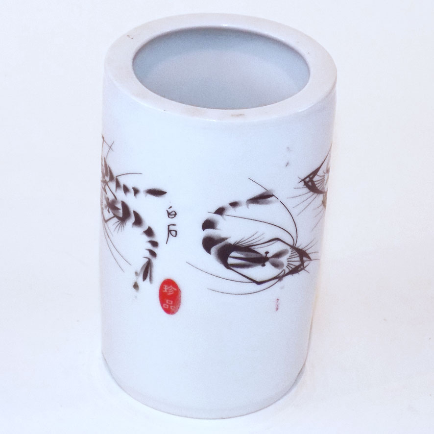 Small Ceramic Pen Holder - Shrimps