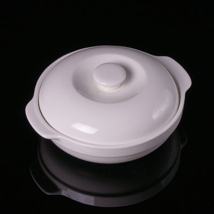 Small White Shallow Casserole Bowl (15.2cm x 4.5cm / 6" x 1.75")