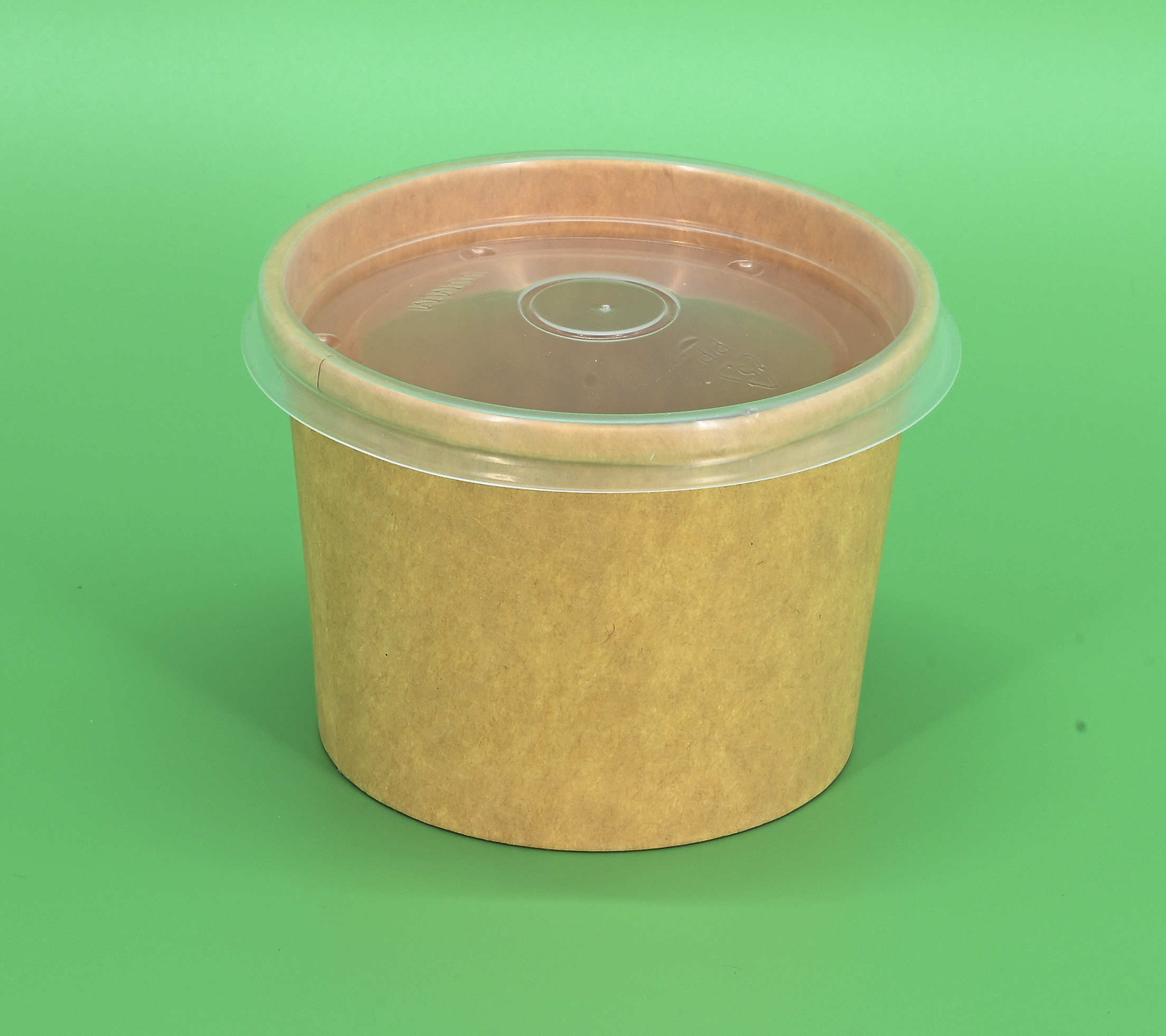 8oz Kraft Paper Container with Plastic Lid - (250pcs)