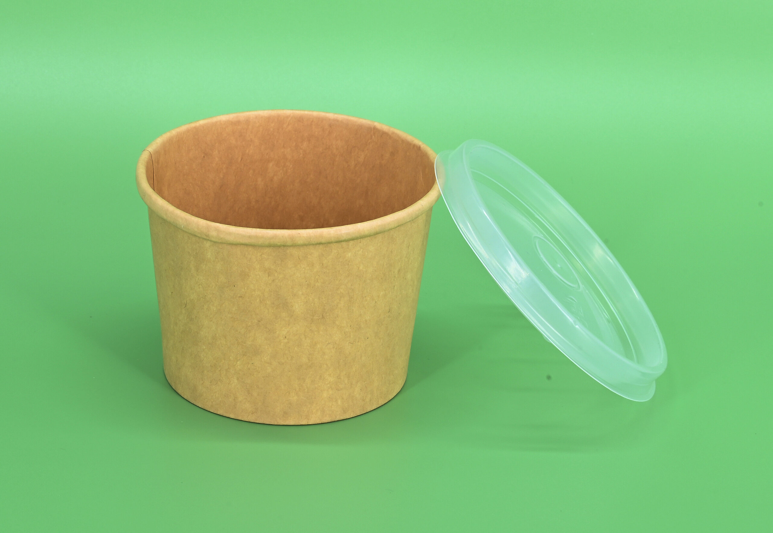 8oz Kraft Paper Container with Plastic Lid - (250pcs) - Image 2