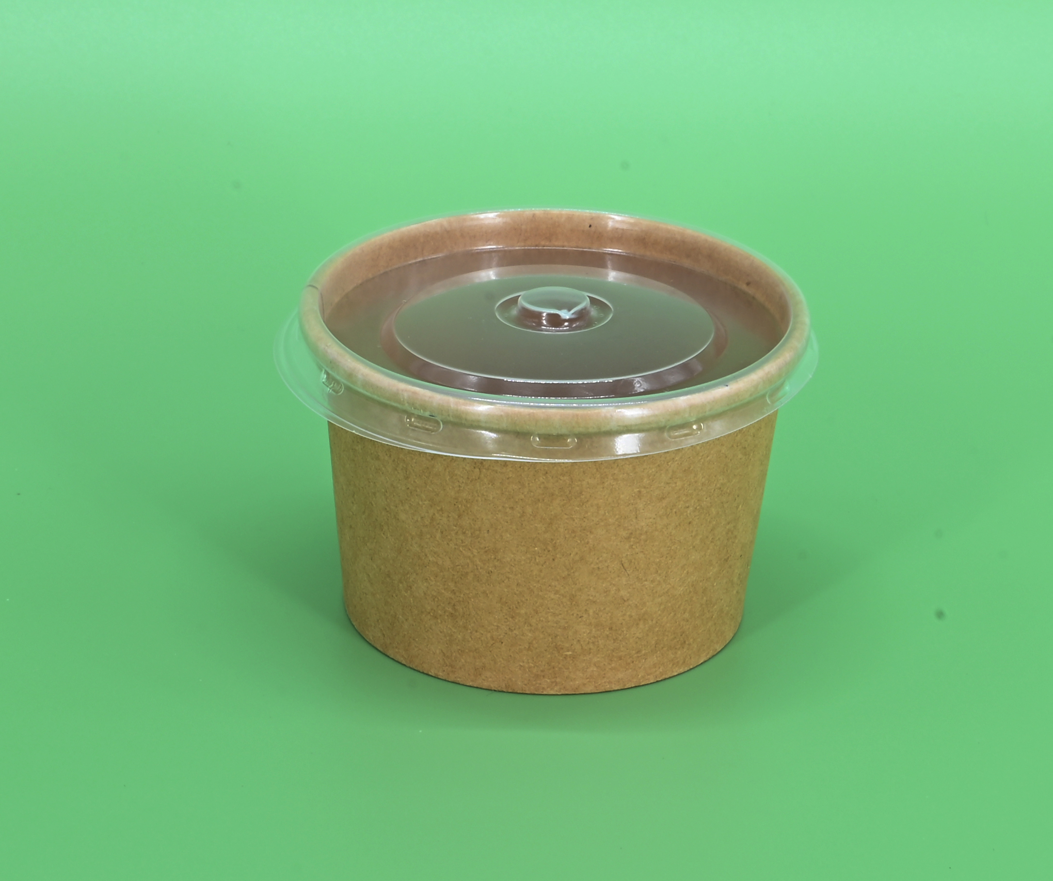 3.5oz Kraft Paper Container with Plastic Lid - (1000pcs)