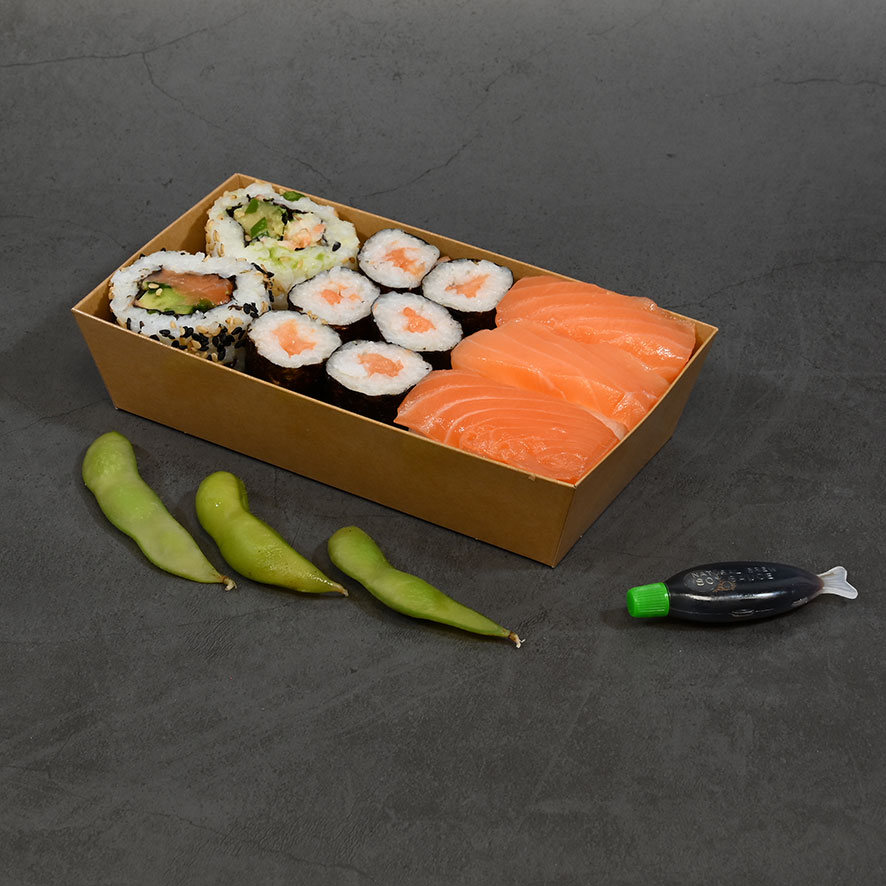 Kraft Paper Sushi box with Lids No.2, 450ml (500 sets) - Image 3