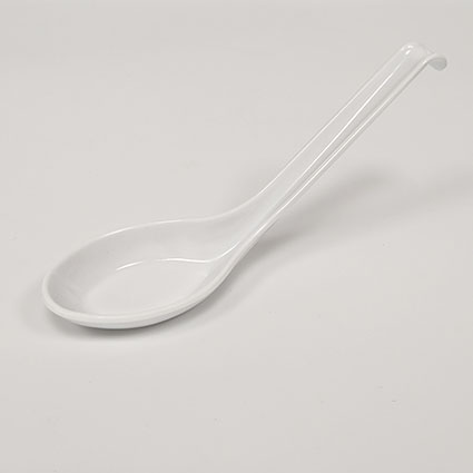 White Plastic Soup Spoon with Hook End (12pcs) @ ?0.75 + vat each