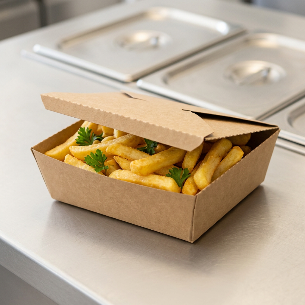 kraft container 1080ml, lifestyle product photo